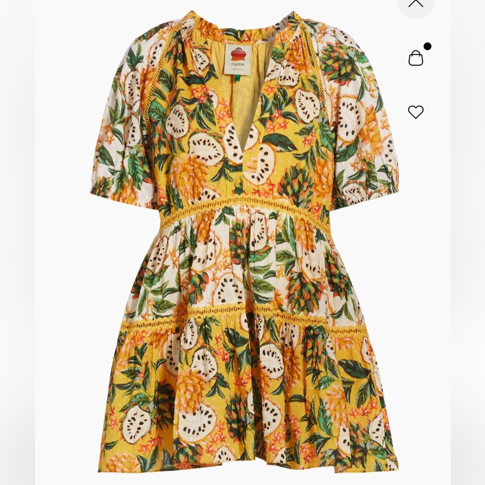 FARM Rio Yellow Tropical Mini Dress